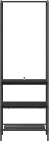 vidaXL Ράφι Ρούχων Μαύρη Οξυά 60 x 30 x 171 εκ Επεξεργασμένο ξύλο