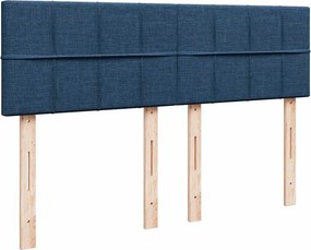 vidaXL Κρεβάτι Boxspring με Στρώμα Μπλε 140x200 εκ. Υφασμάτινο