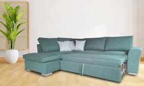 Γωνιακός Καναπές-Κρεβάτι Logan με αποθηκευτικό χώρο 280x200x95cm Μέντα – Αριστερή Γωνία – VAS5896