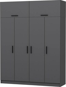 Τετραφυλλη Ντουλαπα Ανθρακι KALEO 52x270x235