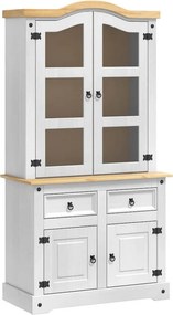 vidaXL Πλαϊνό γραφείο με συρτάρι Corona Λευκό 100 x 48,5 x 179 εκ.