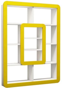 Βιβλιοθήκη Orkide 845HCT3624 108,4x21,8x140cm White-Yellow