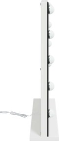 vidaXL Καθρέφτης Vanity LED Λευκό 58 x 10 x 47 εκ Γυαλί και Χάλυβας
