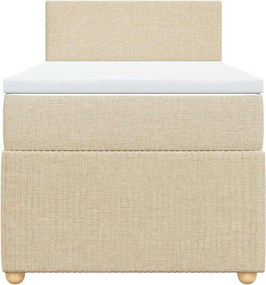 vidaXL Κρεβάτι Boxspring με Στρώμα Κρεμ 80 x 200 εκ. Υφασμάτινο