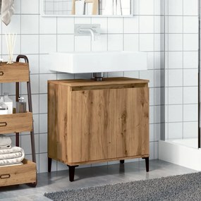 Ντουλάπι Νιπτήρα τεχνίτης Δρυς 58x33x60 εκ. Επεξεργασμένο Ξύλο - Καφέ