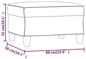 vidaXL Υποπόδιο Κρεμ 60x50x41 εκ. από Συνθετικό Δέρμα
