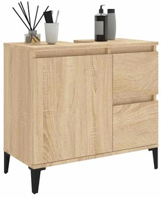 vidaXL Ντουλάπι Μπάνιου Sonoma Δρυς 65x33x60 εκ. Επεξεργασμένο Ξύλο