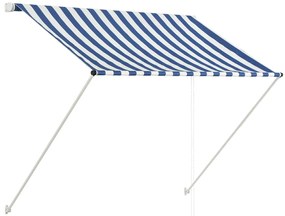 vidaXL Τέντα Συρόμενη Μπλε / Λευκό 100 x 150 εκ.