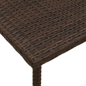 Κήπος Τραπέζι καφέ ορθογώνιο καφέ 40x40x37 cm Poly Rattan - Καφέ