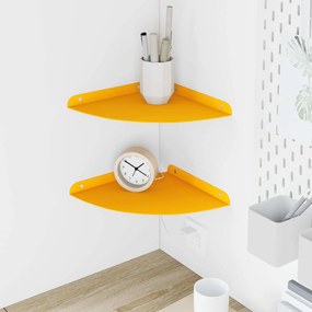 vidaXL Πλωτό ράφι με ράφι 2 pcs Χαμομηλί κίτρινο 24 x 24 x 2 εκ