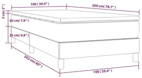 Κρεβάτι Boxspring με Στρώμα Σκούρο Μπλε 100x200 εκ. Βελούδινο - Μπλε