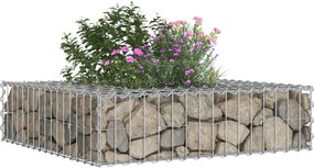 vidaXL Ανασηκωμένο κρεβάτι gabion Ασημί