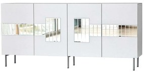 Μπουφές Paris 552NOS1803 180x40x80cm White-Silver Particle Board, Melamine