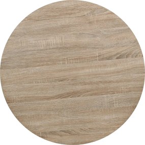 vidaXL Τραπέζι Bistro Στρογγυλό Χρώμα Δρυός 80 x 75 εκ. MDF / Ατσάλι