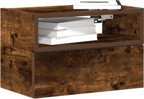 vidaXL Κομοδίνο Επιτοίχιο Καπνιστή Δρυς 45x26x28,5 εκ.