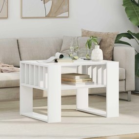 vidaXL Τραπεζάκι σαλονιού Λευκό 66 x 49,5 x 45 εκ. Επεξεργασμένο Ξύλο