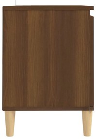 vidaXL Έπιπλο Τηλεόρασης Καφέ Δρυς 103,5x35x50εκ. Μασίφ Ξύλινα Πόδια