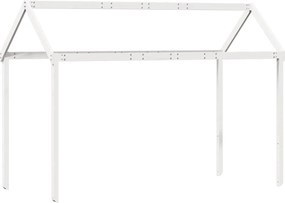vidaXL Κρεβάτι Υπερυψωμένο με Οροφή Λευκό 90x190 εκ. Μασίφ Ξύλο Πεύκου