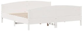 vidaXL Σκελετός Κρεβ. Χωρίς Στρώμα Λευκό 200x200 εκ Μασίφ Πεύκο