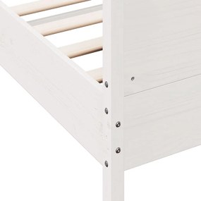 vidaXL Σκελετός Κρεβ. Χωρίς Στρώμα Λευκό 200x200 εκ Μασίφ Πεύκο