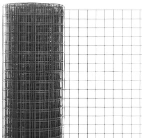 vidaXL Συρματόπλεγμα Εξάγωνο Γκρι 10x1 μ. από Ατσάλι με Επικάλυψη PVC