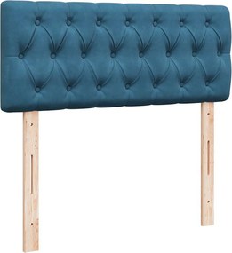 vidaXL Κρεβάτι Boxspring με Στρώμα Μπλε 120x190 εκ. Βελούδινο