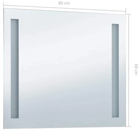 vidaXL Καθρέφτης Μπάνιου Τοίχου με LED 80 x 60 εκ.