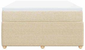 vidaXL Κρεβάτι Boxspring με Στρώμα Κρεμ 140x200 εκ. Υφασμάτινο
