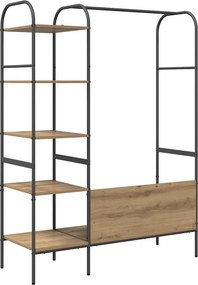 vidaXL Ράφι Ρούχων με ράφι Μπεζ 120 x 44 x 160 εκ Επεξεργασμένο ξύλο