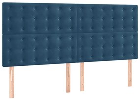 vidaXL Κεφαλάρια Κρεβατιού 4 τεμ.Σκούρο Μπλε 100x5x78/88 εκ. Βελούδινο