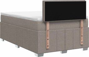 vidaXL Κρεβάτι box spring με στρώμα Taupe 120 x 200 cm Ύφασμα