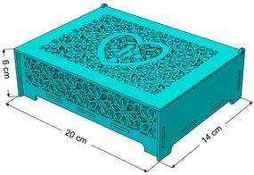 Intra απο ξύλο plywood 3mm-4mm πάχος Κουτί καρδιών με προσαρμόσιμο γράμμα. Δίασταση 30x20 cm INTRAFABR-121664926