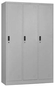 3 LOCKER Μέταλλο Γκρι 115x45x185cm