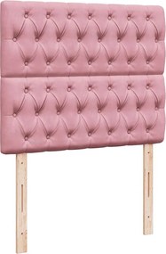 vidaXL Κρεβάτι Boxspring με Στρώμα Ροζ 120x200 εκ. Βελούδινο