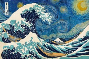 Αφίσα Katsushika Hokusai ft. van Gogh - Το μεγάλο κύμα έξω από την Καναγκάβα