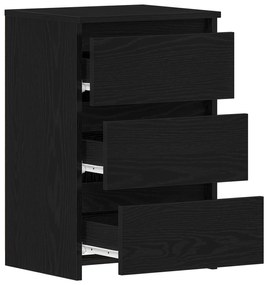 vidaXL Κομοδίνο Μαύρο Οξιά 40x35x62,5 εκ Επεξεργασμένο Ξύλο