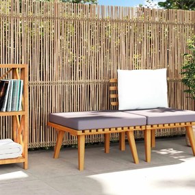 vidaXL Υποπόδιο Κήπου 60x60x29 εκ. από Μασίφ Ξύλο Ακακίας με Μαξιλάρι