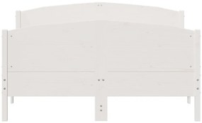 vidaXL Σκελετός Κρεβ. Χωρίς Στρώμα Λευκό 135x190 εκ Μασίφ Πεύκο