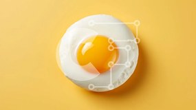 Σετ των 2 Intra Συλλεκτικό Ξύλινο Παζλ Plywood 4mm - Τηγανητό αυγό σε κίτρινο φόντο Σε Ξύλινο Κουτί - Διαστάσεις: 10x10 cm – 25 κομμάτια