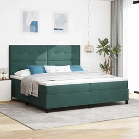 vidaXL Κρεβάτι με Κουβέρτα Σκούρο Πράσινο 200x200 εκ. Βελούδο