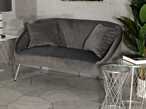 SILVERY Διθέσιος Καναπές με Μαξιλάρια Γκρι/Ασημένιος 137x69