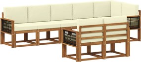 vidaXL Σειρά Καναπέ Εξωτερικού 8 pcs Φυσικό και Κρέμα Πολυεστέρας