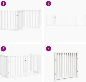 vidaXL Διαχωριστικό Σκύλων/Πόρτα Πτυσσόμενο 4 Πάνελ 320εκ. Μασίφ Ελάτη