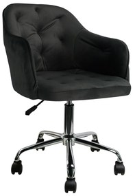 Πολυθρόνα Γραφείου ArteLibre OXLEY Μαύρο Βελούδο 53.5x56.5x75-85cm-14230056
