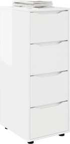 vidaXL Ντουλάπι αποθήκευσης Υψηλής γυαλάδας λευκό 40 x 48 x 105 εκ