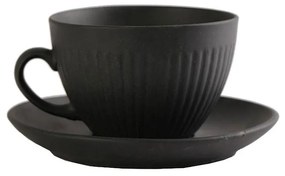 Φλυτζάνι Καφέ 290ml + Πιατάκι Espiel Gobi Black OW2044K6
