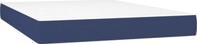 vidaXL Κρεβάτι Boxspring με Στρώμα &amp; LED Μπλε 140x200 εκ. Υφασμάτινο