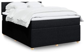 vidaXL Κρεβάτι Boxspring με Στρώμα Μαύρο 160x200 εκ. Υφασμάτινο