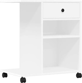 vidaXL Βάση Εκτυπωτή με Ρόδες Λευκή 60x40x68,5 εκ.