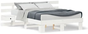 vidaXL Σκελετός Κρεβατιού με συρτάρι Λευκό 120 x 200 cm